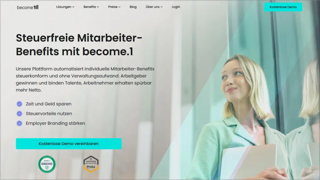 Referenzprojekt Become 1: Screenshot der Website